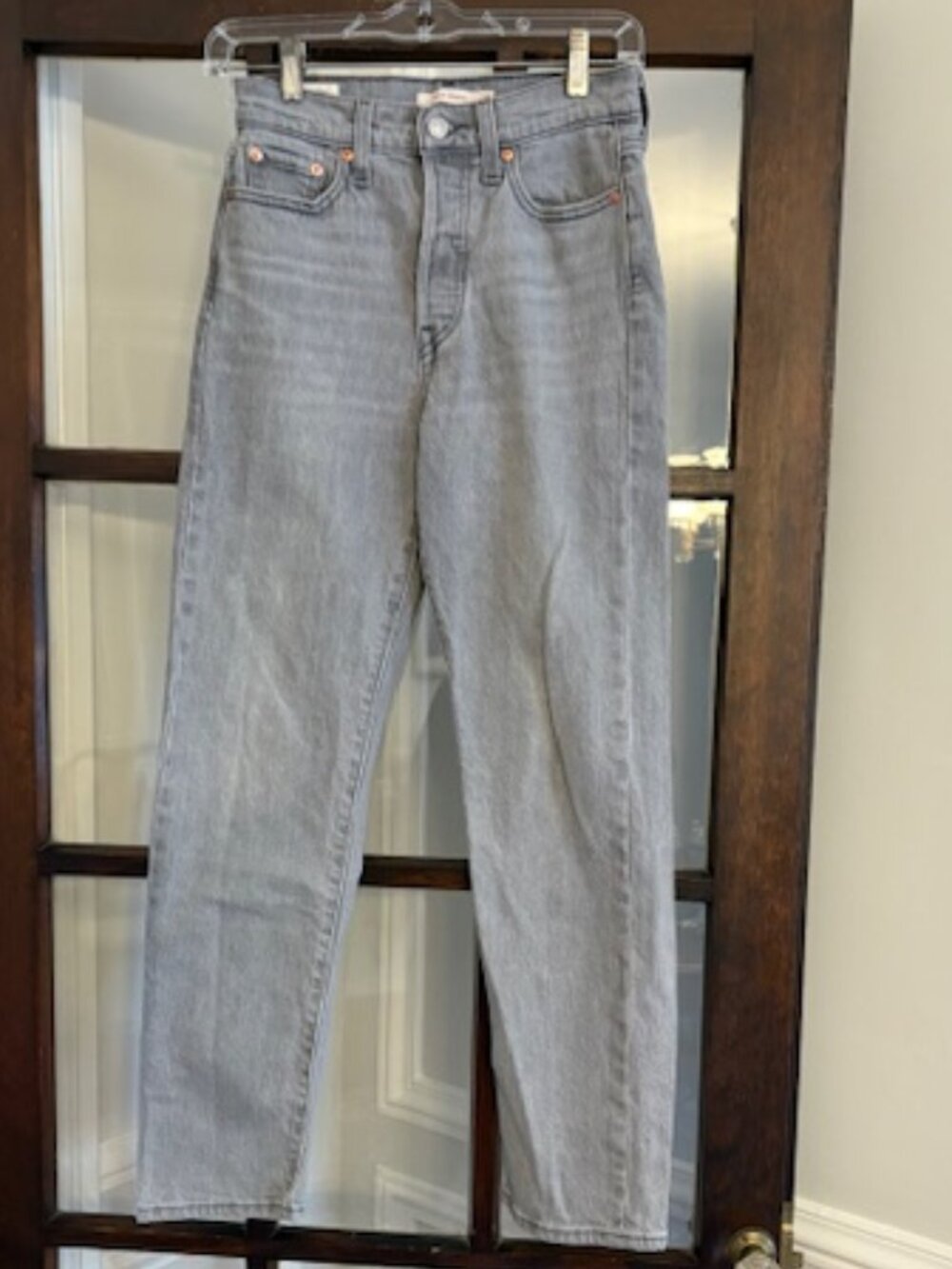 Levis Gray Wedgie Straight Jeans, Size 26